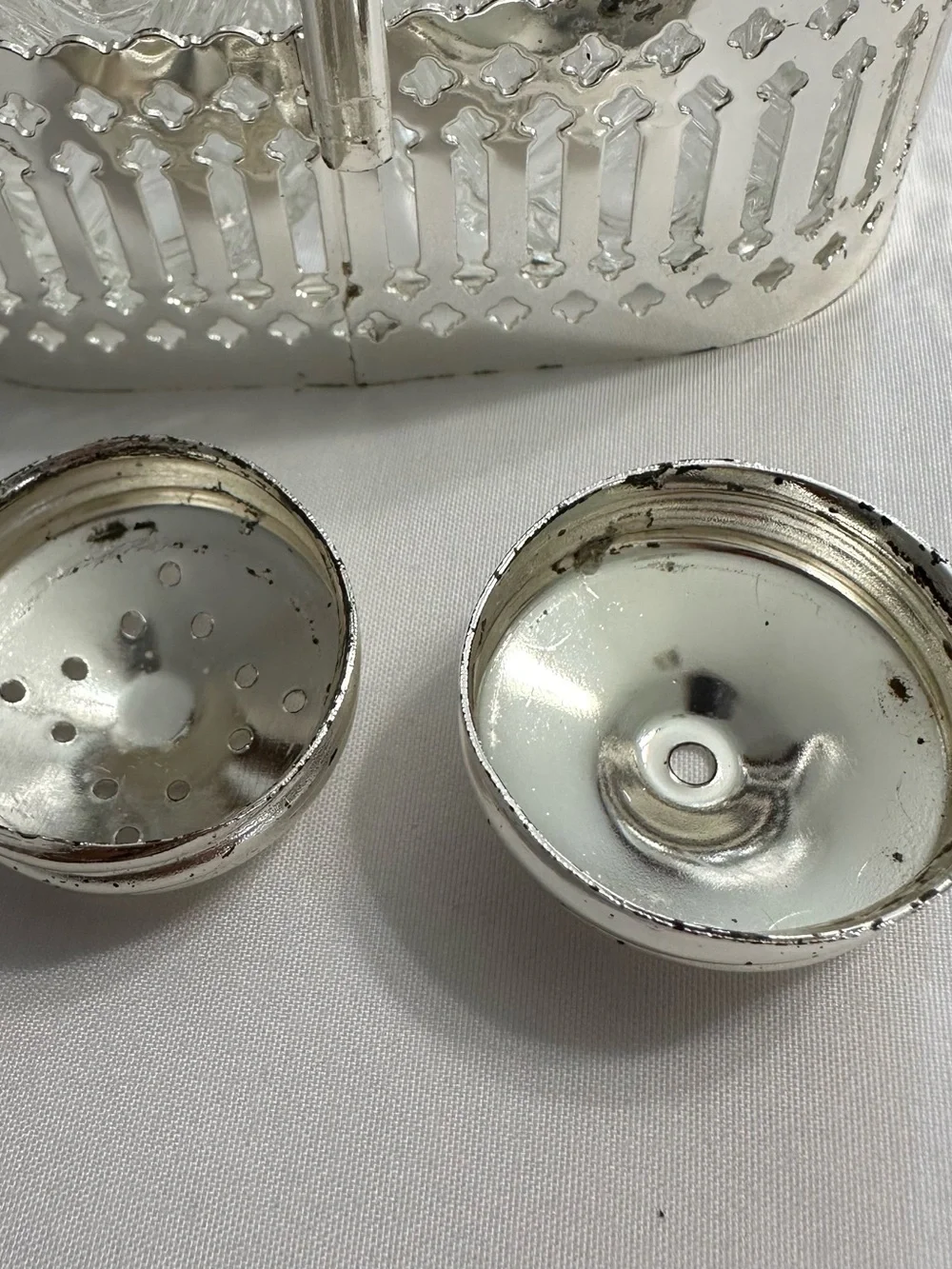 Classic Glass Salt and Pepper Shakers with Silver-Tone Accents - Clear